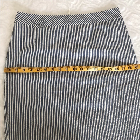 J.Crew 6 the pencil Skirt blue off white skirt - Picture 12 of 16